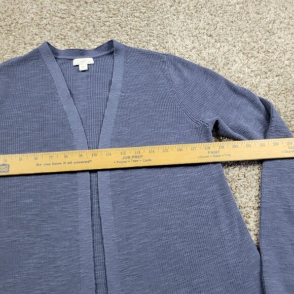 J Jill Cardigan Womens XLP Petite Blue Acrylic Linen Long Sleeve Button Up - Picture 3 of 6